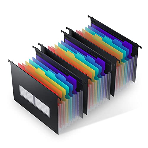 Eco-Friendly ThinkTex Plastic Expanding Hanging File Folders, 7 Innovative 1.2" Collection