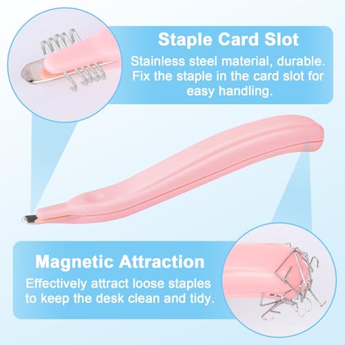 upgraded 4 Pack Magnetic Staple Remover Tools, Professional Stapler Removers Staple Kit
