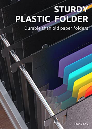 Eco-Friendly ThinkTex Plastic Expanding Hanging File Folders, 7 Innovative 1.2" Collection