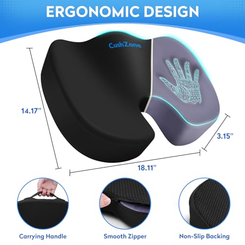 Smart Home CushZone Seat Cushion - Memory Foam Office Chair Cushion Collection
