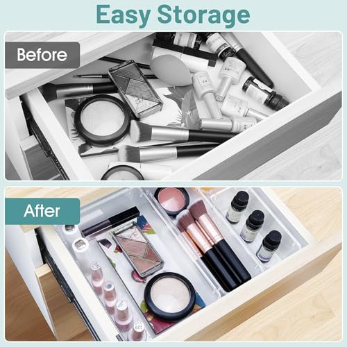 Smart Home WOWBOX 25 PCS Clear Plastic Drawer Organizer Set,